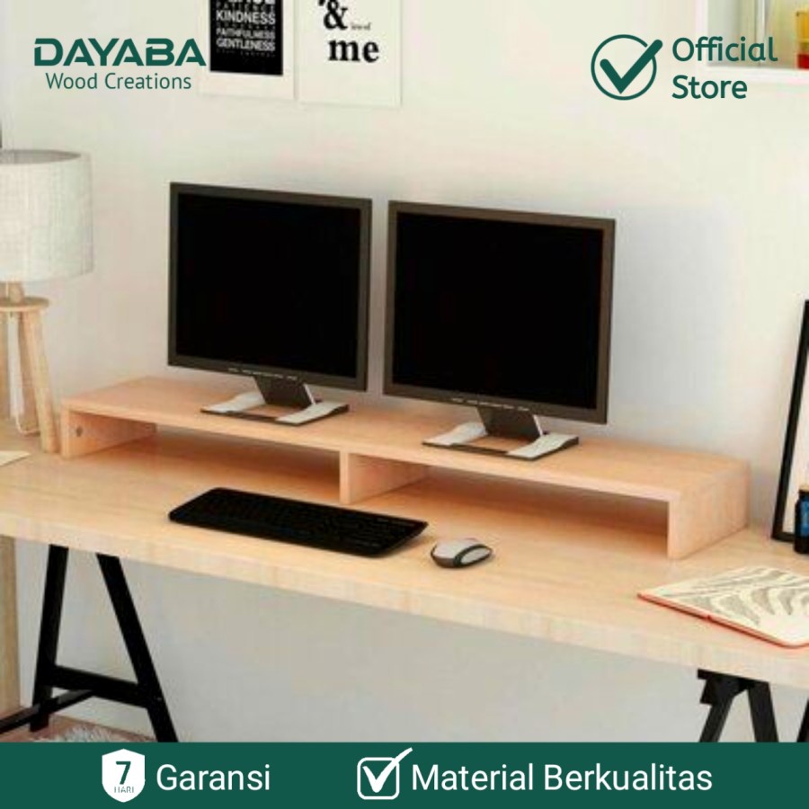 Meja Kayu TV Monitor Stand Panjang / Rak Meja Mahoni Solid 120x23 Cm