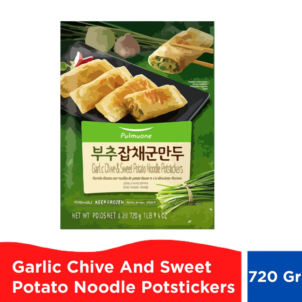 

Pulmuone Garlic Chive and Sweet Potato Noodle Potstickers - 720 gr