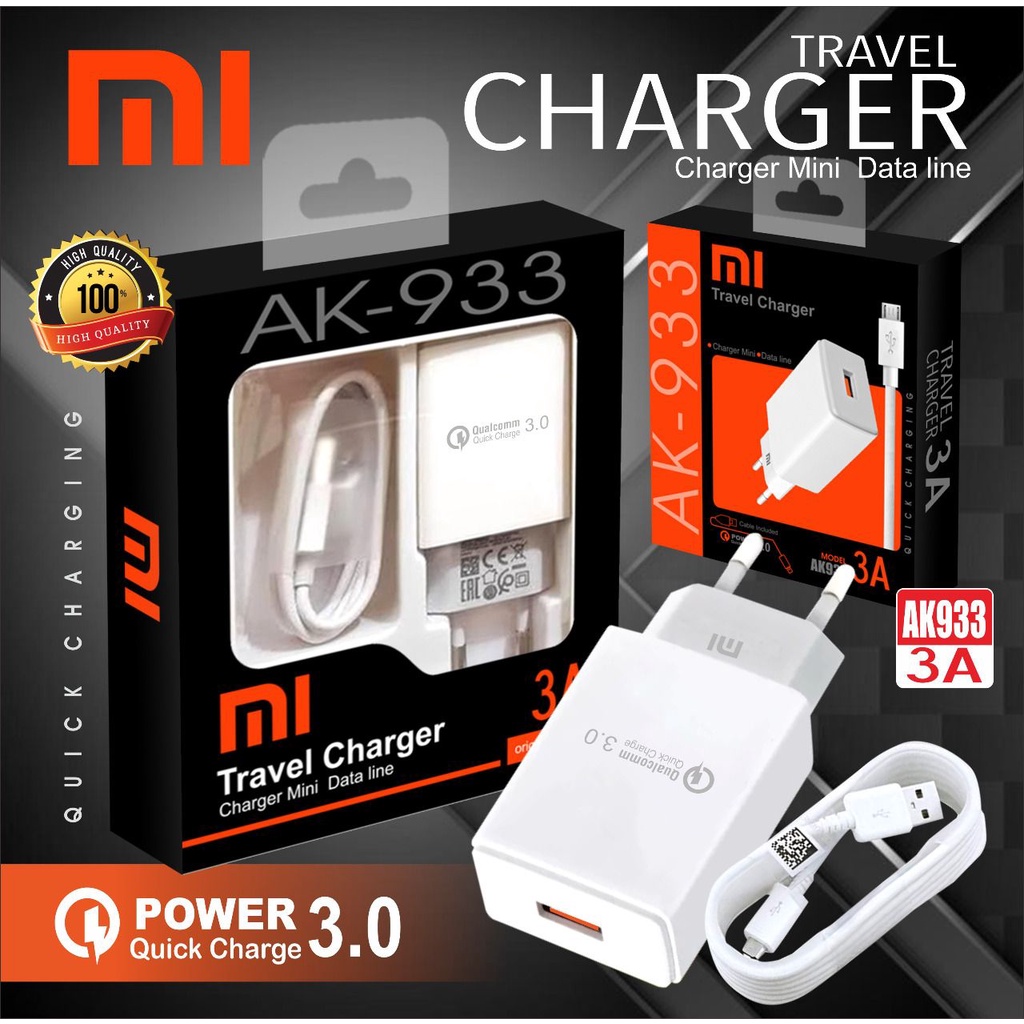TC TRAVEL CHARGER CASHAN ADAPTER CHARGER Branded XIAOMI AK-933 3.A + PACKING IMPORT