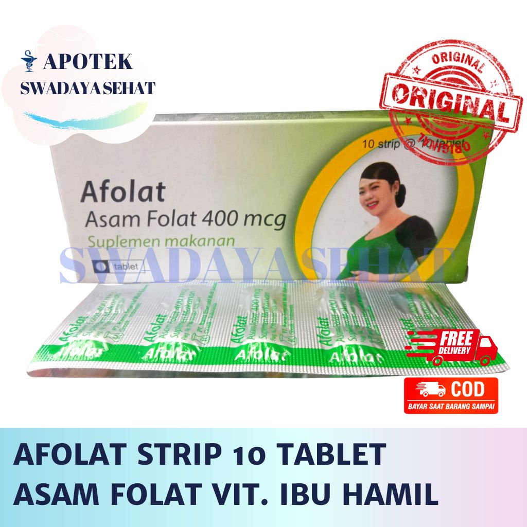 AFOLAT STRIP 10 Tablet - Asam Folat 400 MCG Suplemen Vitamin Ibu Hamil