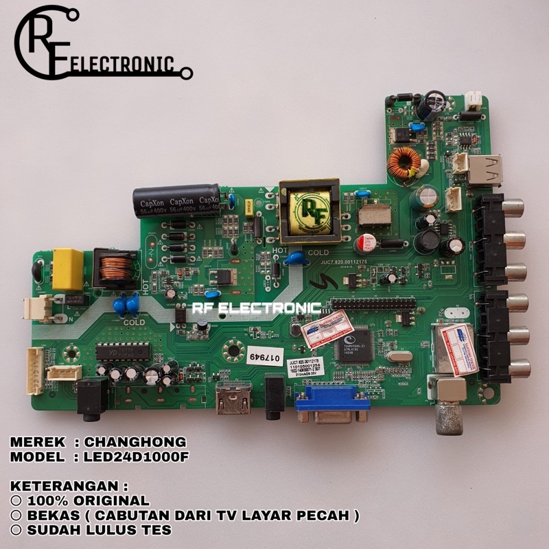 MB MOBO MAINBOARD MESIN TV LED CHANGHONG LED24D1000F 24D1000F 24D1000 F