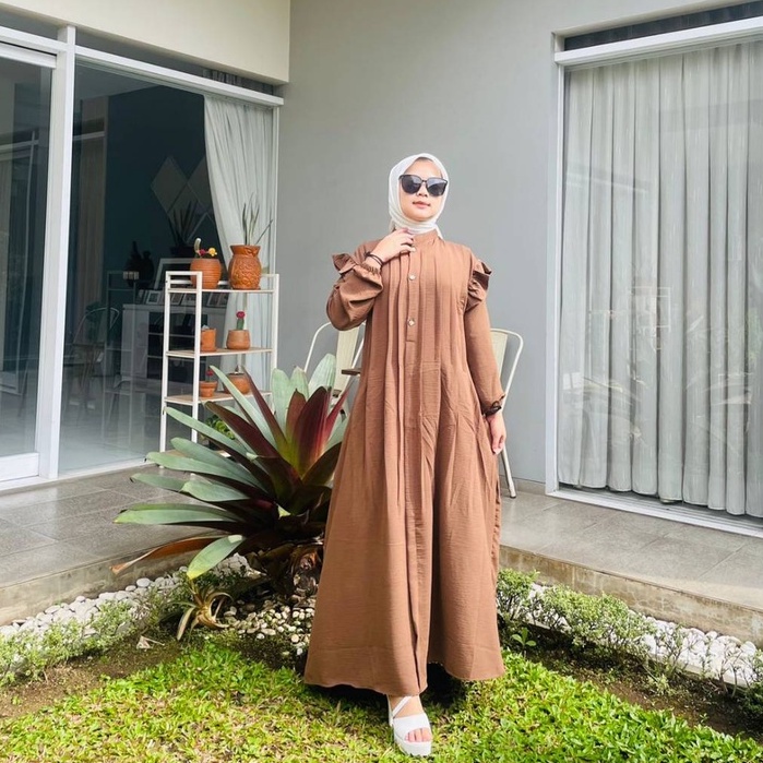 GAMIS TERBARU 2025 SIMPLE ELEGAN DRES MUSLIM VIRAL BAJU WANITA KEKINIAN GAMIS BUTIK TERLARIS FASHION