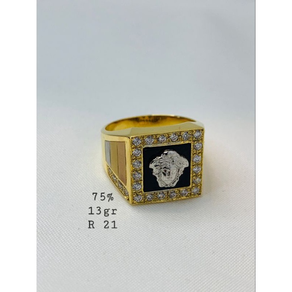 Cincin Cowok Emas Asli Kuning Kadar 750 75% Mas Korea Import