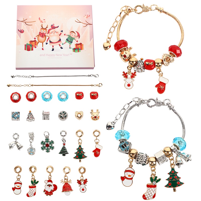 St. Kunkka Set Gelang Manik-Manik Tema Natal DIY Untuk Hadiah Anak