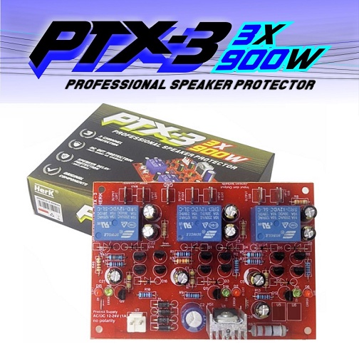 Kit Protektor Speaker PTX-3 3X 900W Speaker Protector Stereo + Sub 2.1 3-Channel Penghilang Suara No
