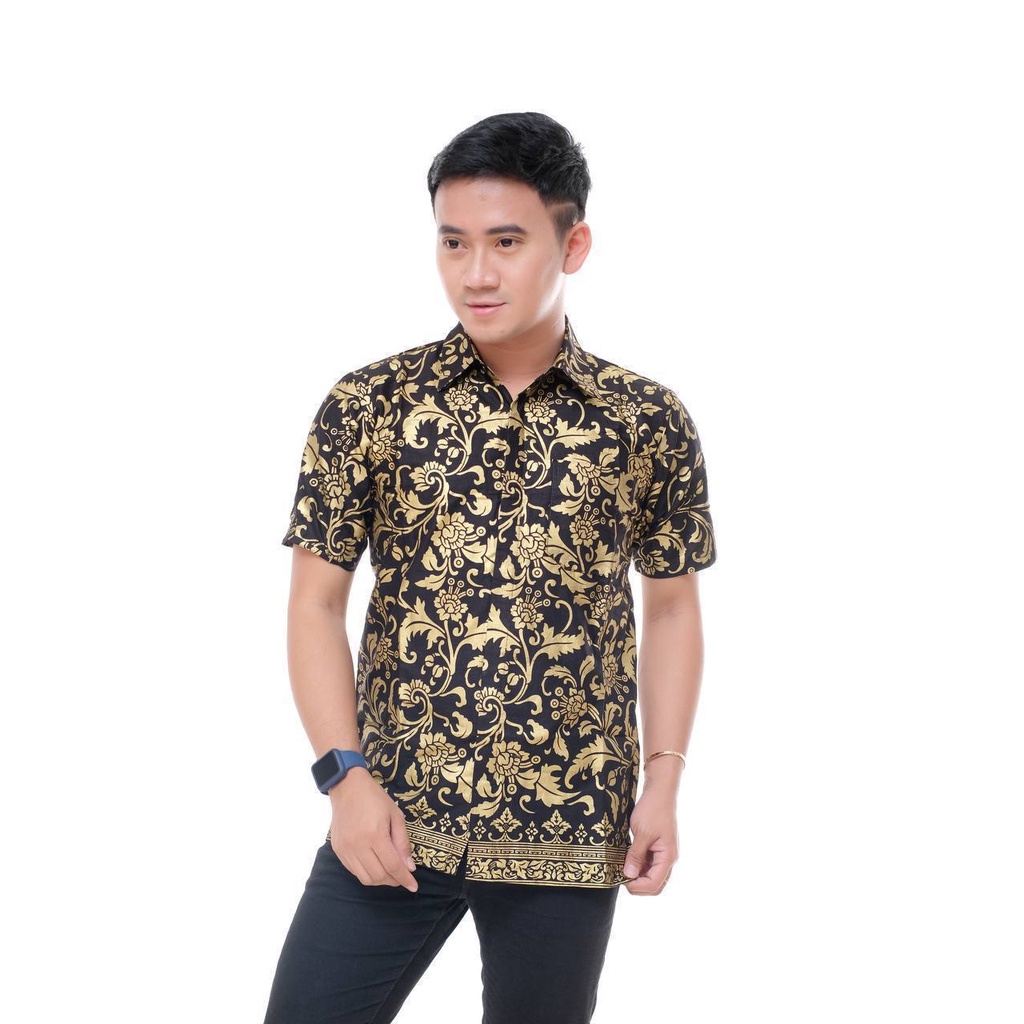 Nuku Batik - Kemeja Batik Lengan Pendek Motif Prada Bakung Original M L XL XXL