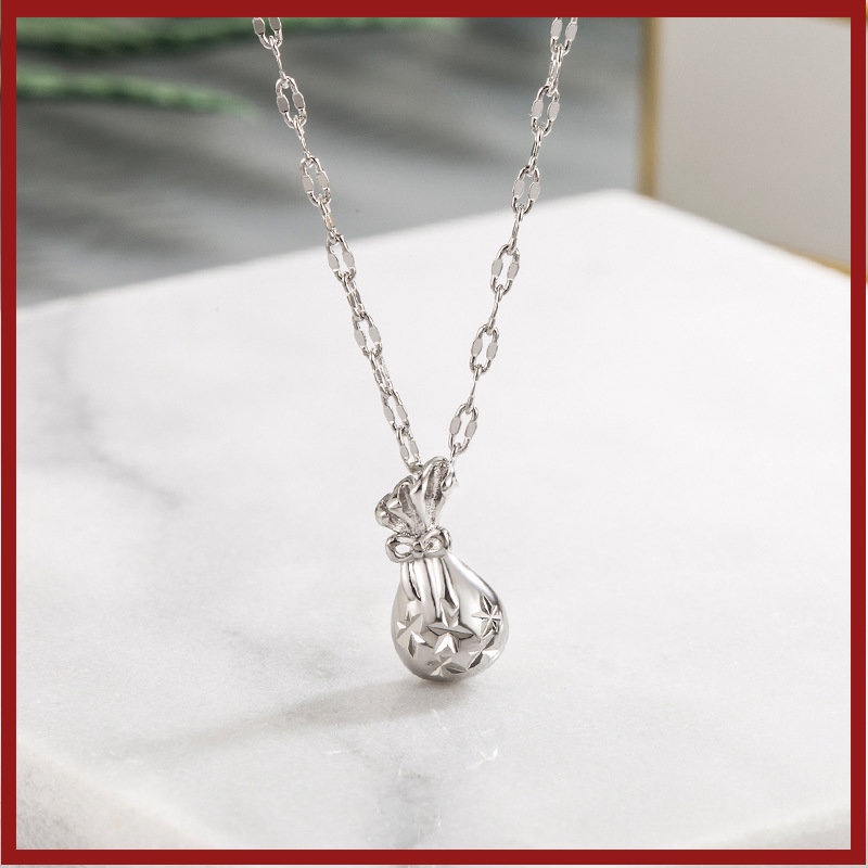 Kalung Rantai Liontin Tas Keberuntungan Vintage Untuk Wanita U1374