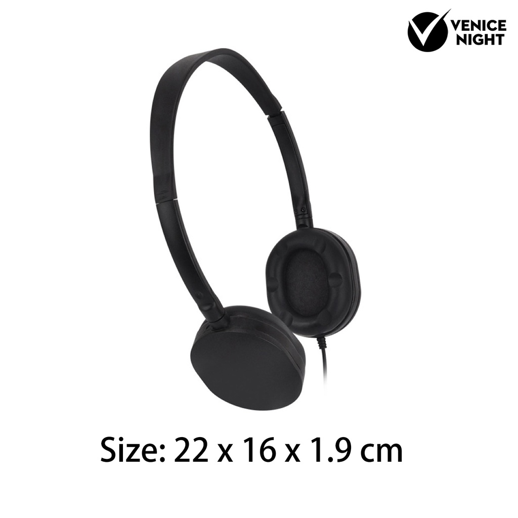 (VNEP) (Berkabel) Fashion 3.5mm Adjustable Musik Gaming Komputer Ponsel Headset Headphone