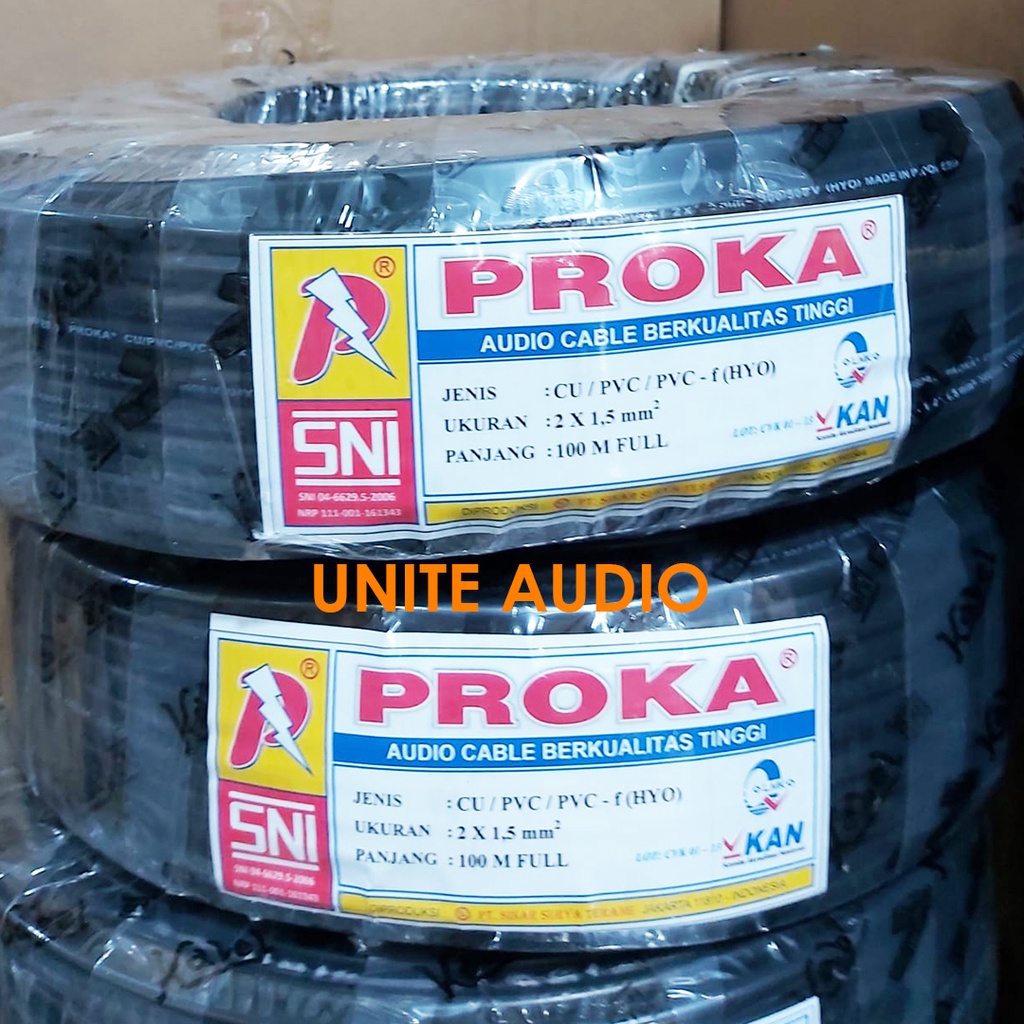 Kabel Audio Speaker Proka 2x1,5 Proka 2 x 1.5 mm Kabel Speaker Tembaga