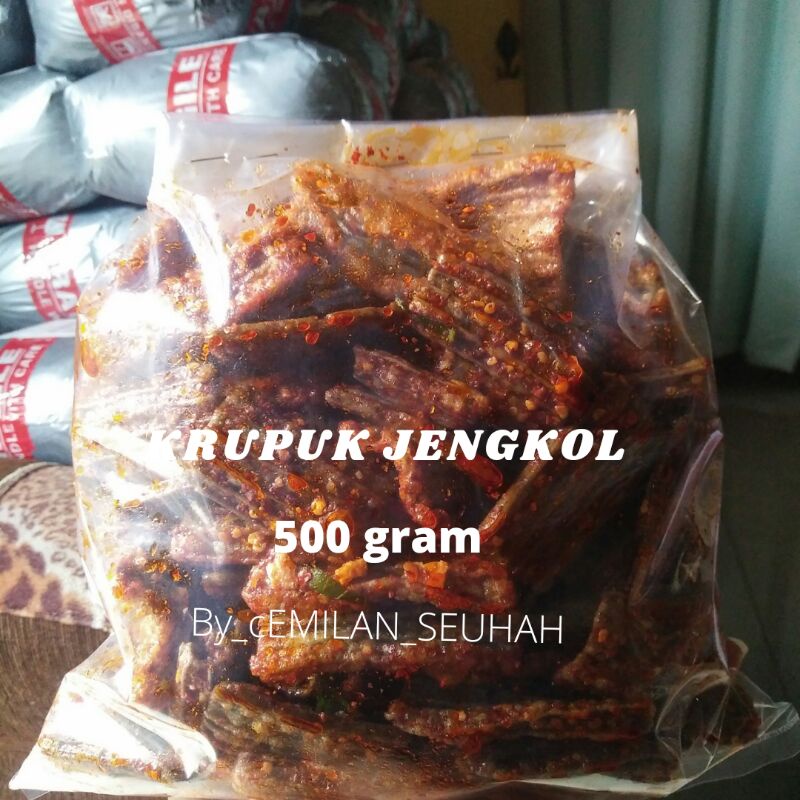 Kerupuk jengkol Pedas bantat daun jeruk isi 500 gram
