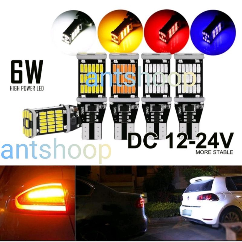 LAMPU T15 T20 LED MUNDUR 45 LED MATA SUPER BRIGHT TERANG MOBIL MOTOR ANTSHOOP