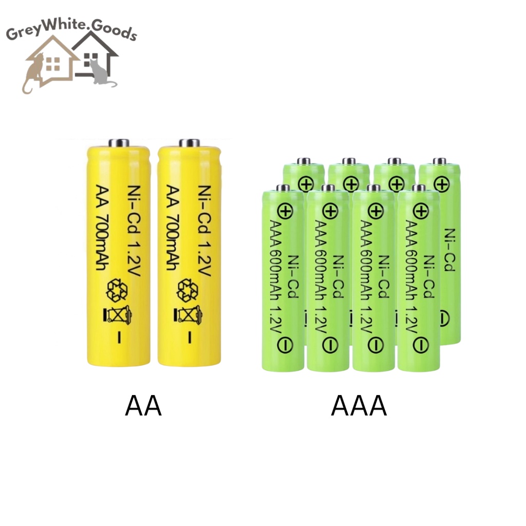 Baterai isi ulang ukuran AA &amp; AAA 700 mAh 600 mAh