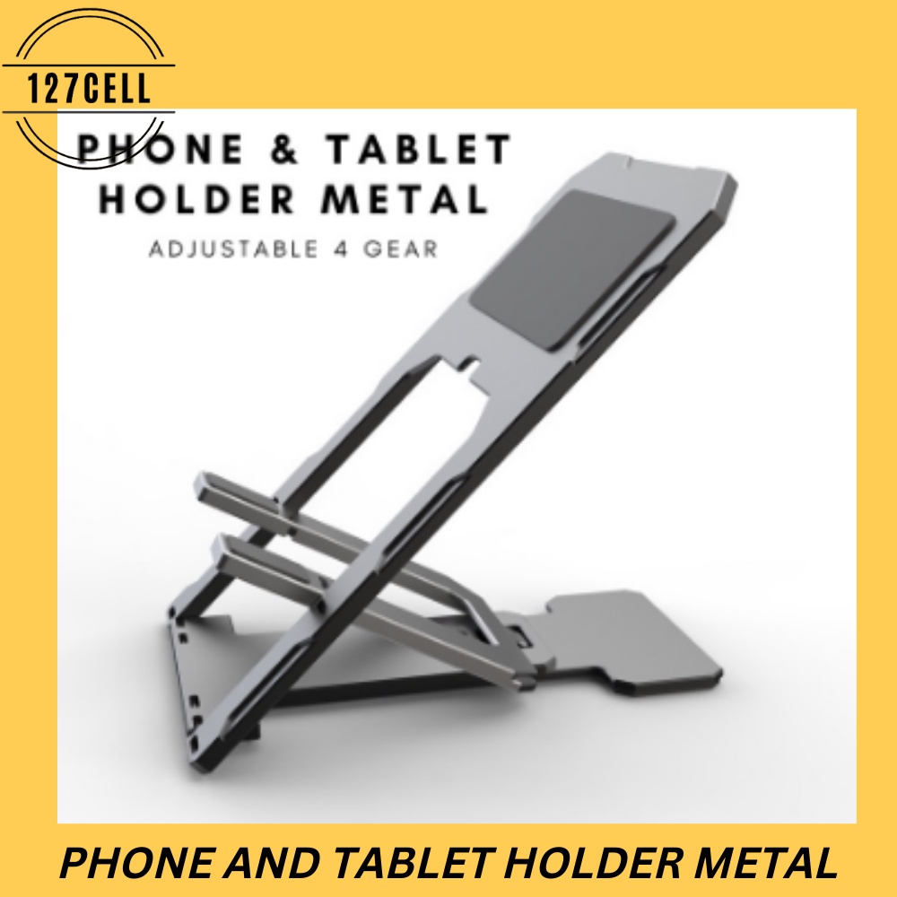 Phone Holder Stand Folding Desktop Phone Stand Phone Tablet Holder Stand Metal Dudukan HP Fully Foldable Pocket Travel Size