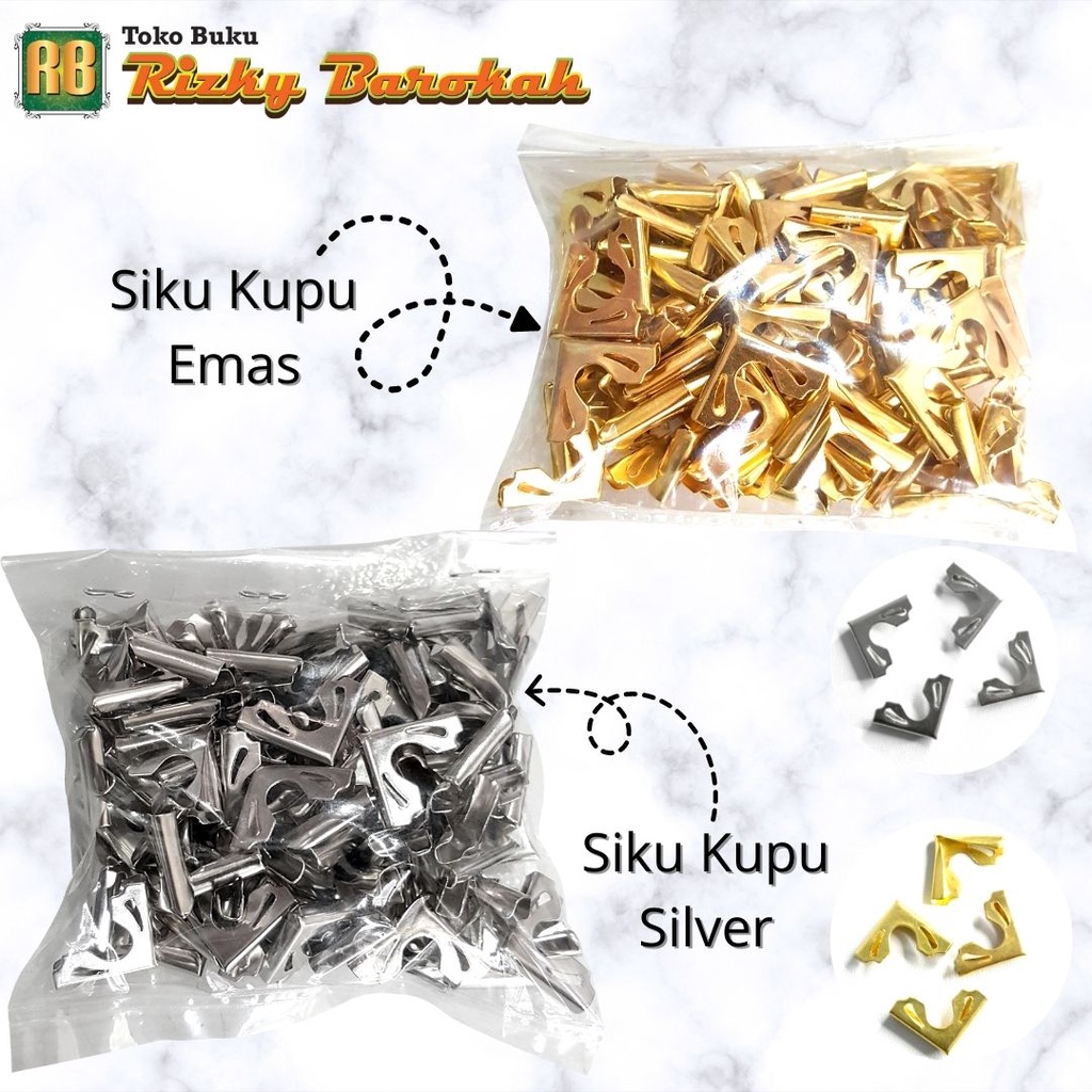 Siku Buku / Siku Yasin 25 Set(100 pcs) Warna Silver dan Emas SAiku Motif Kupu