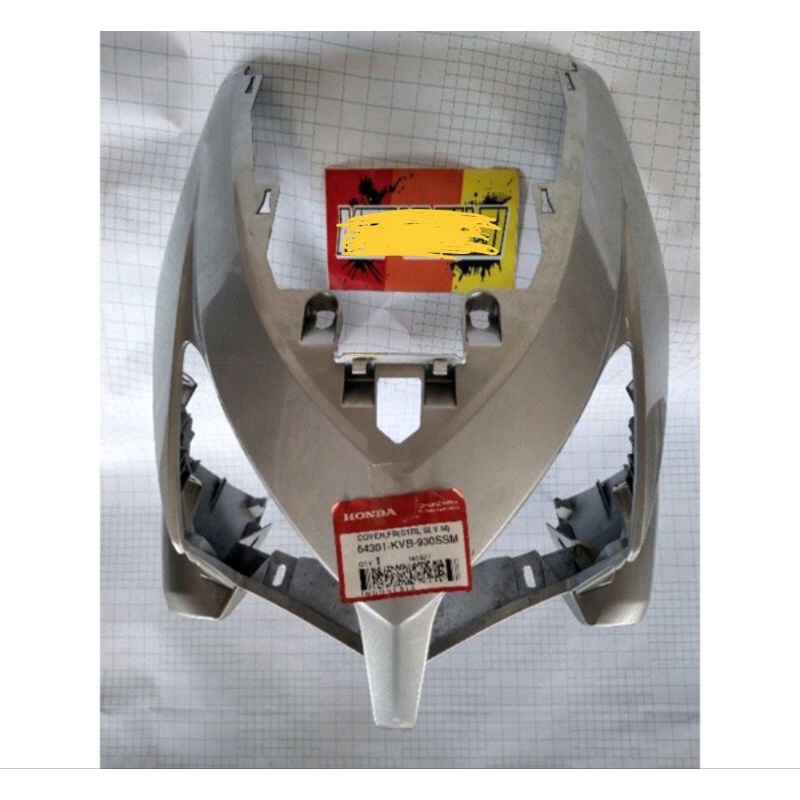 Tameng panel depan Vario 110 karbu silver ORI ahm