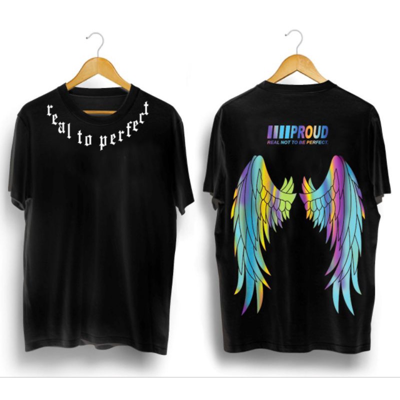 kaos pria/RAINBOW WING/kaos distro