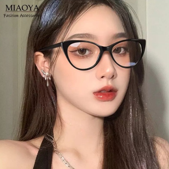 BAJ Kacamata Korea Wanita Anti Radiasi Hp dan Komputer Wanita Fashion Cat Eye Eyeglasses AR02 Korea Style 6605 Kaca Mata Wanita Fashion Mata Kucing Eyeglasses Versatile Retro KC045