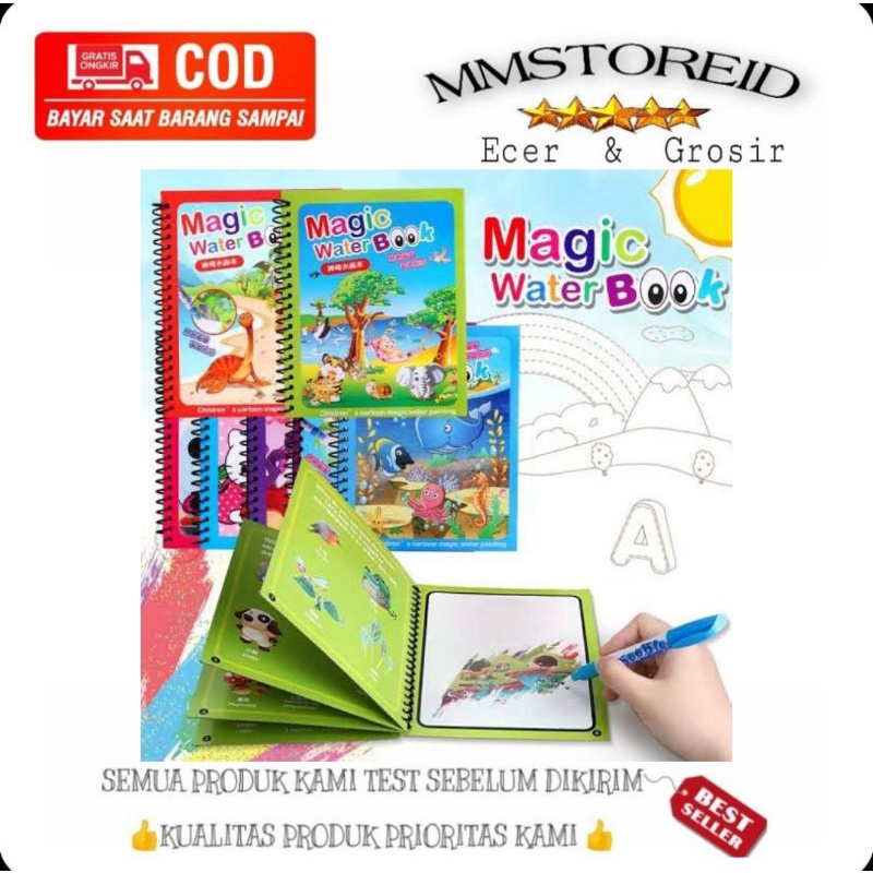 

MM - Magic water book buku gambar mewarnai anak dengan pulpen tinta water book buku anak mewarnai ajaib motif lucu bahan premium