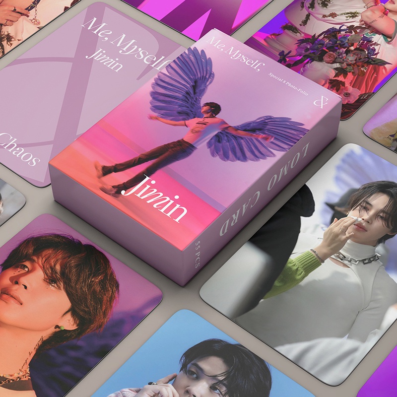 55pcs / Kotak Kartu Foto LOMO BTS JIMIN 2022 Id: Chaos Album