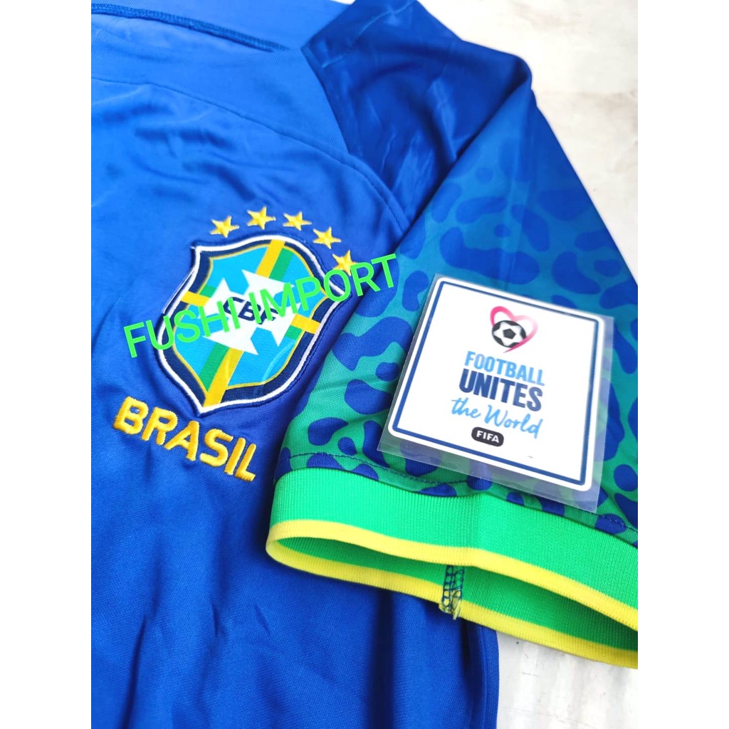 Jersey Baju Bola Brasil Away Full Patch World Cup Piala Dunia 2022 Grade Ori