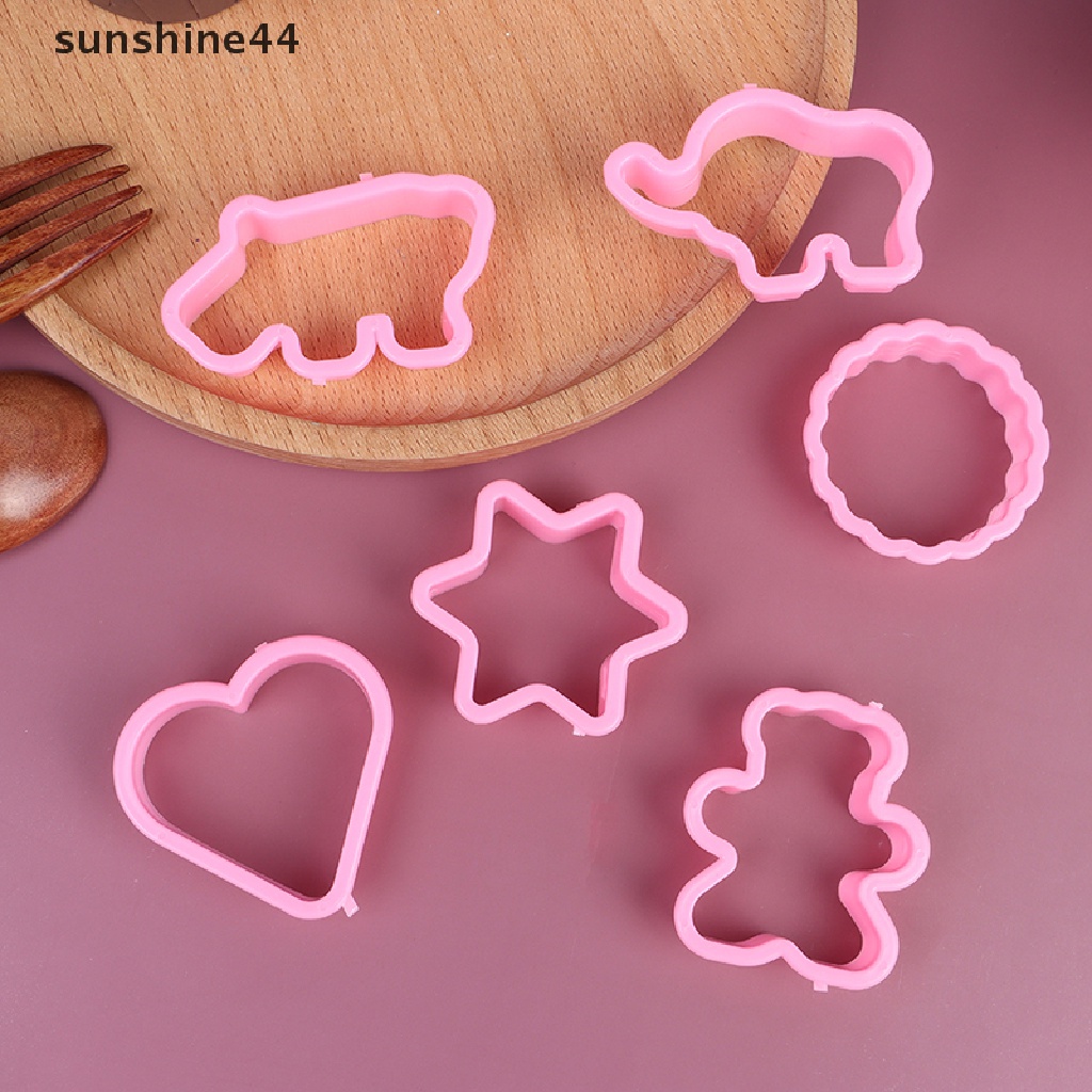 Sunshine 6Pcs / Set Cetakan Cutter Biskuit / Fondant Bentuk Binatang Untuk Dekorasi Kue