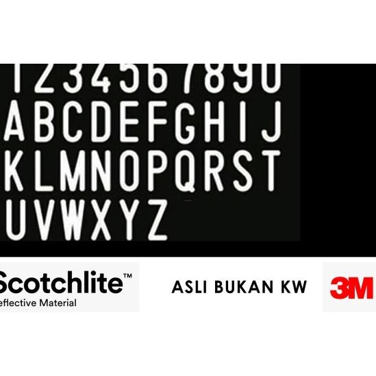 CUTING STIKER NOMOR PLAT MOBIL REFLEKTIF PREMIUM 3M ASLI 1 MOBIL