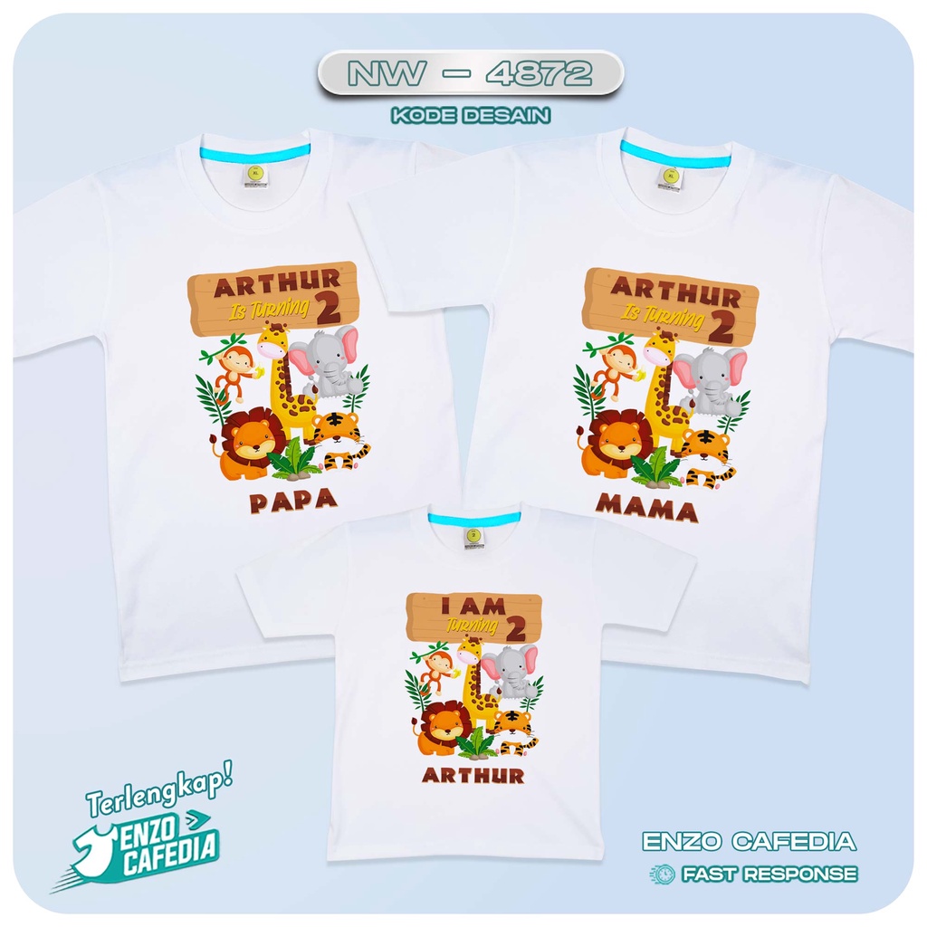 Baju Kaos Ultah Couple Keluarga | Kaos Family Set Kapel Kembaran Ulang Tahun Anak | Desain Kaos Anim