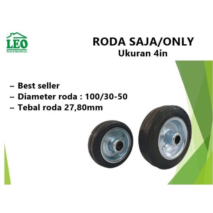 Roda Roda Saja Gerobak Troli Karet 4 Inch