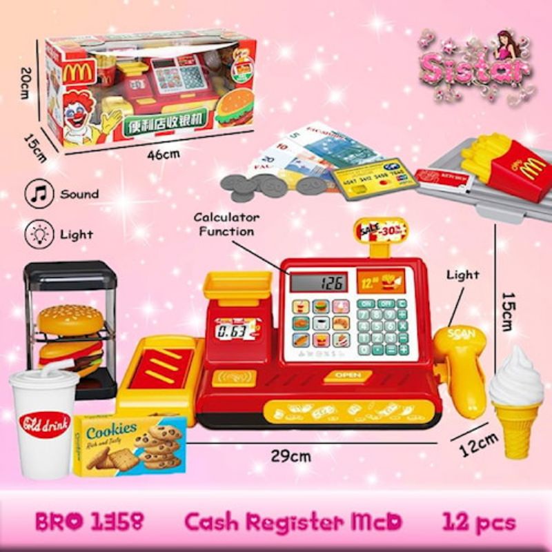 

PROMO BRO1358 MCD Cash Register Kalkulator Kasir Kasiran Mesin Uang