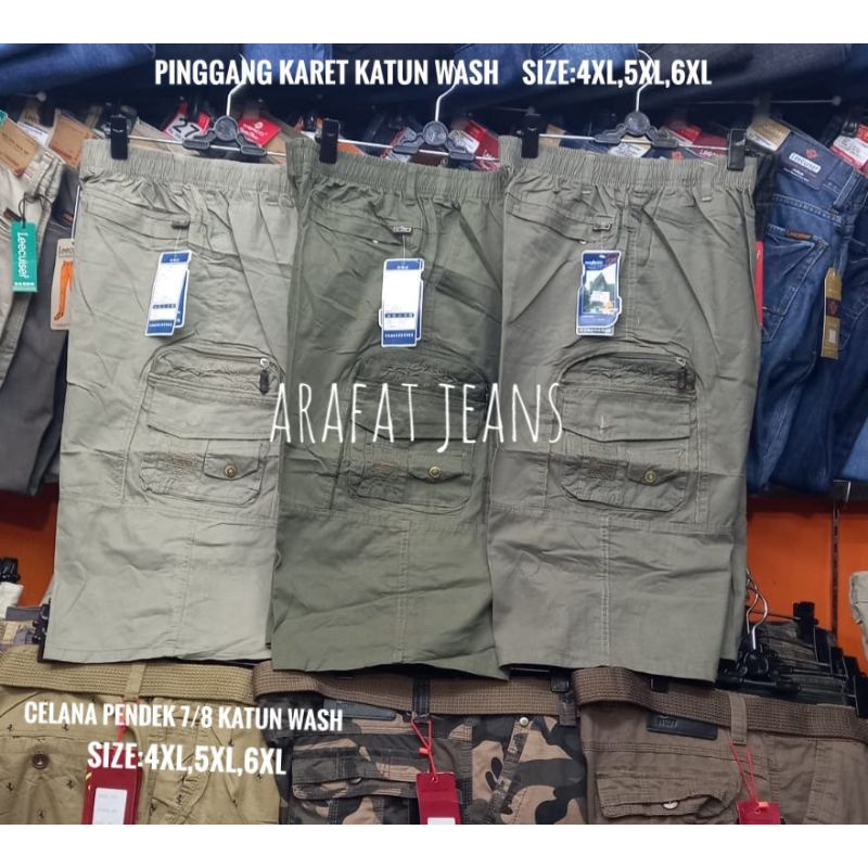 Celana pendek cargo7/8 pria import pinggang karet
