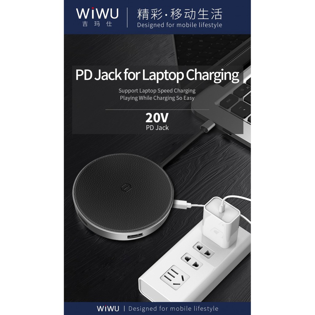 AKN88 - WIWU APOLLO A641WC - 5-in-1 USB-C Hub and Fast Charge Wireless Charger