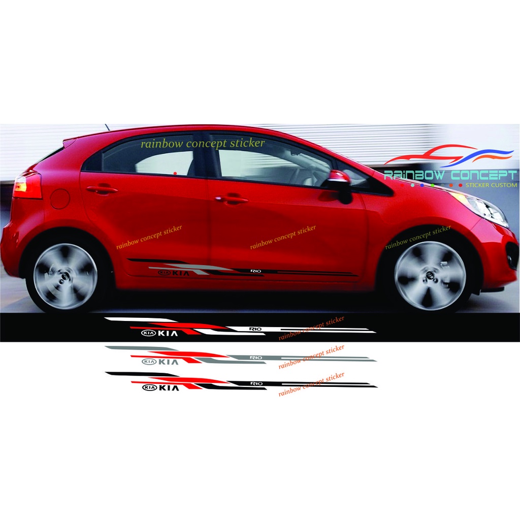 New Sticker Mobil Kia Rio List Cutting Minimalist Stiker Kia Rio Keren