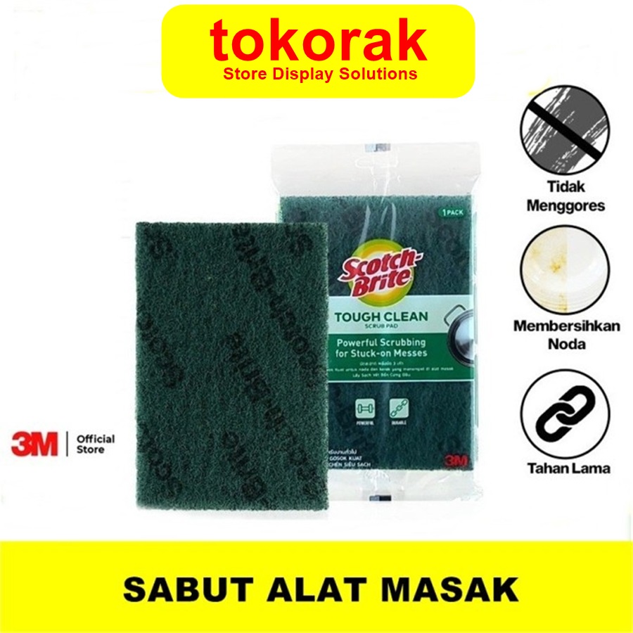 3M SCOTCH BRITE SABUT PAD CUCI PIRING HIJAU ID- 10 - TAPAS