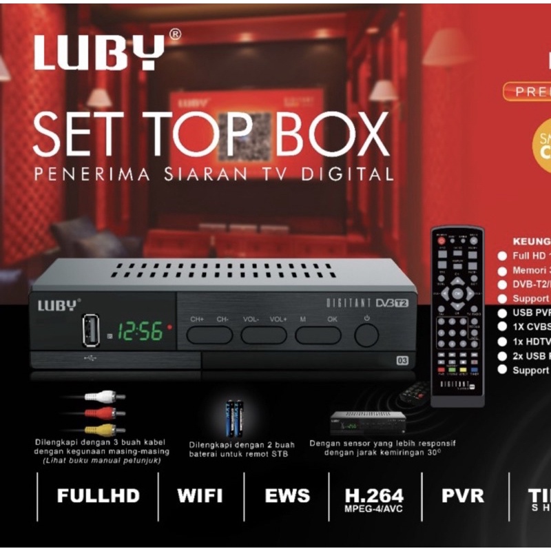 Set Top Box Digital DVB T2-01 Digital Luby