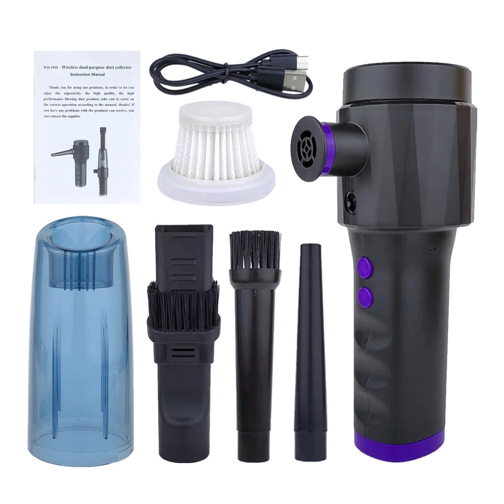 LETUUP Car Vacuum Cleaner2in1 Air Duster Blower USB Rechargeable 6000mAh - WD-1918 - Black