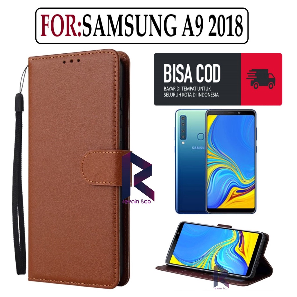 CASE SAMSUNG GALAXY A9 2018 FLIP WALLET LEATHER KULIT PREMIUM SARUNG BUKA TUTUP KESING HP FLIP CASE SAMSUNG GALAXY A9 2018