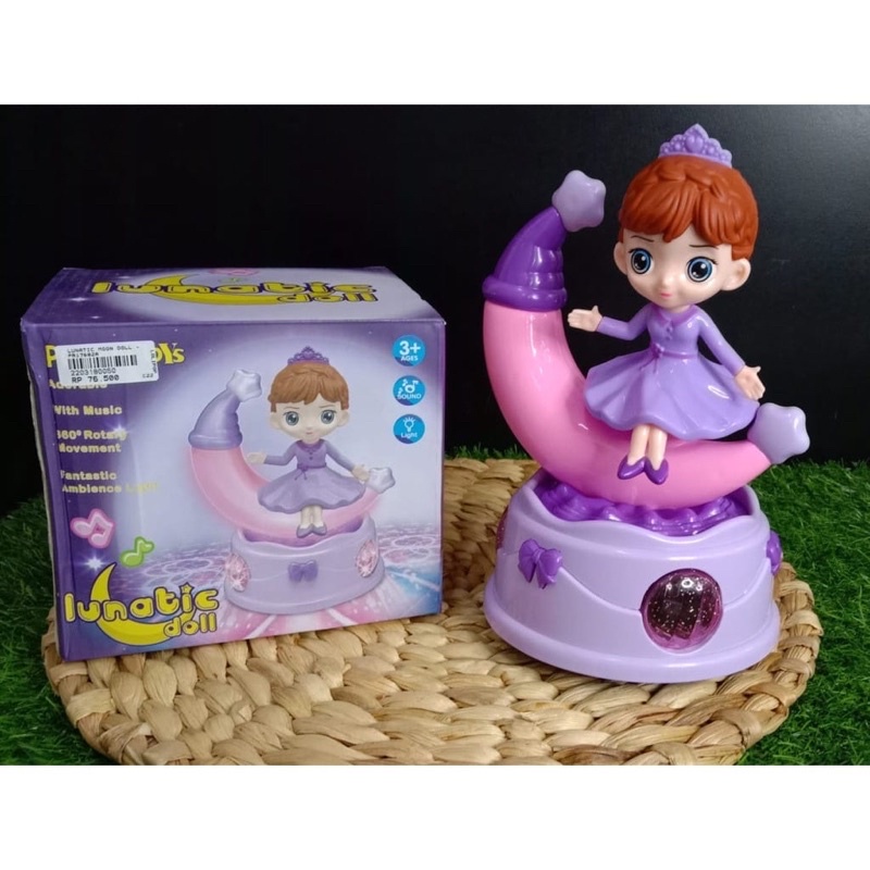 Lunatic Doll Boneka Bisa Putar Ada Lampu dan Musik 360 Rotate Premium Toys Adorable Fantastic Ambien