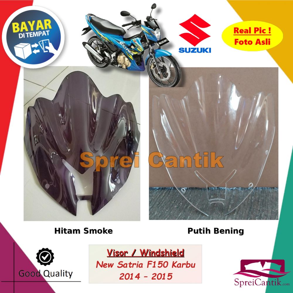 Visor Windshield New Satria Fu F150 Karbu Tahun 2014 - 2015 - WInsil Variasi Bahan Akrilik Tebal 2 d