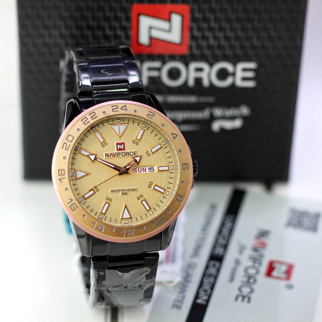 BISA COD! Jam Tangan Cowok Pria NAVIFORCE 9109 Bulat Import Murah Mewah BONUS BATERAI CADANGAN!