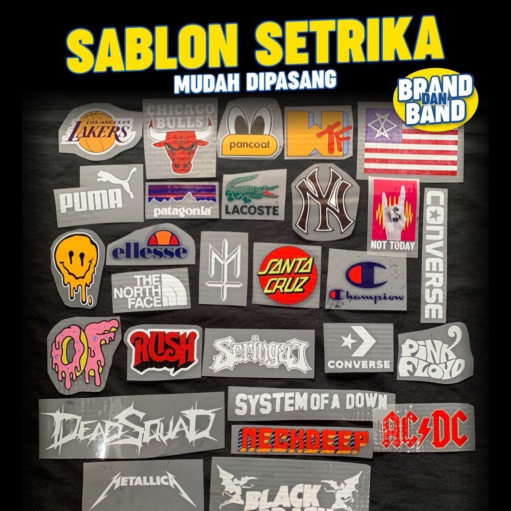 Sablon Setrika DTF Brand dan Sablon logo Band mudah pasang