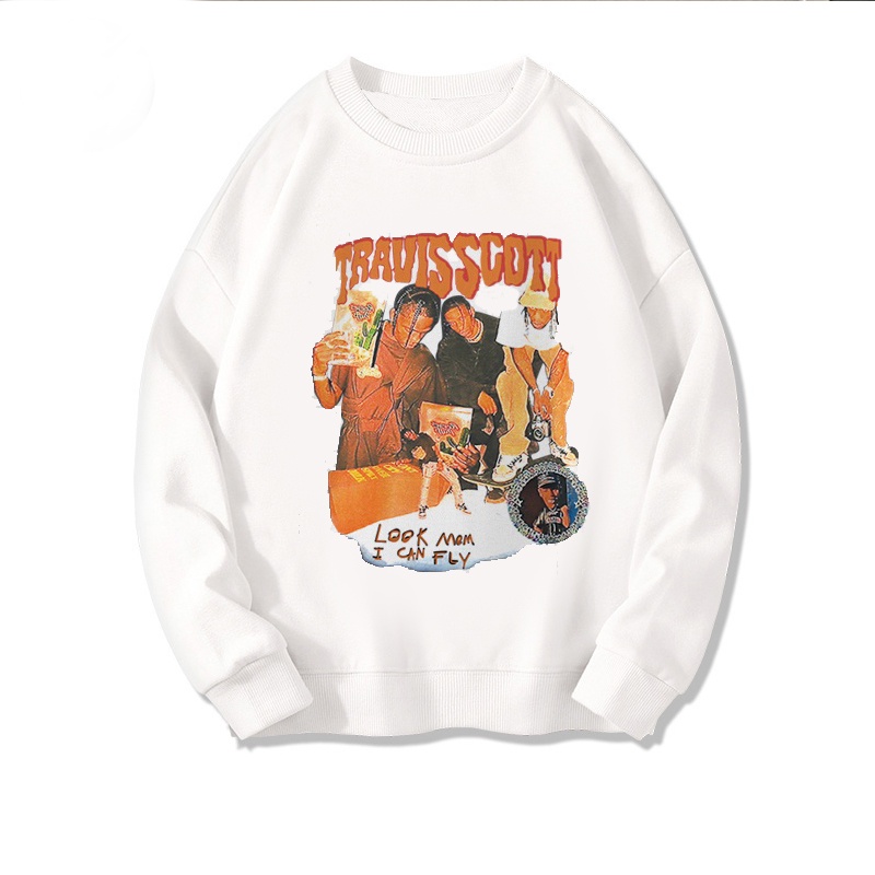 American Vintage Sweater Wanita Casual Import Top Kekinian Oversize Couple Hitam Sweater