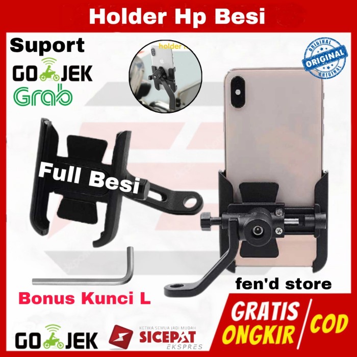Spion Holder Hp Spion Motor Full Besi - Breket Stand Holder Dudukan Hp Motor