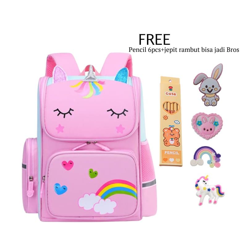 Back Pack Double Decker_Tas Ransel Anak_Lol_Unicorn_Superhero_Paw Patrol_Shopkins Fashion Cewek_COD_ Bisa Bayar Ditempat