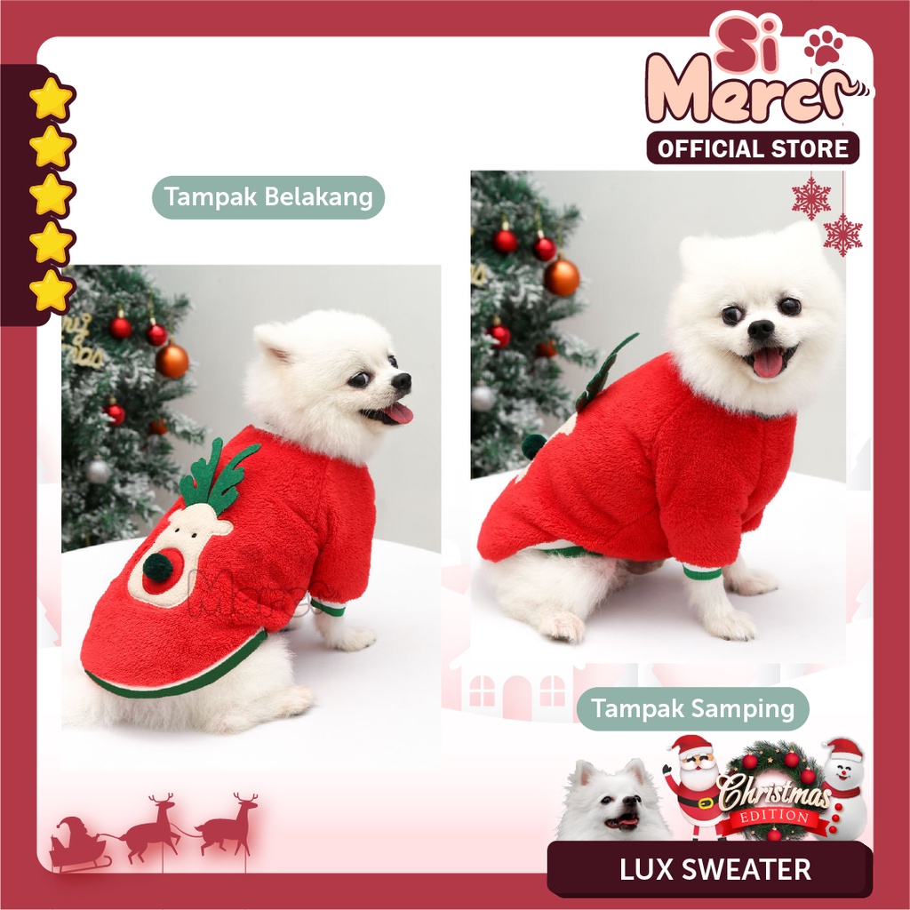 Baju Anjing Kucing Hewan Hoodie Natal / Baju Sweater Anjing Natal / Pet Clothes For Christmas Premium