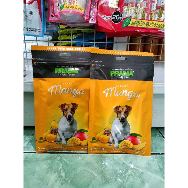 Prama creamy Snack anjing rasa mangga 70g - cemilan anjing - Prama snack