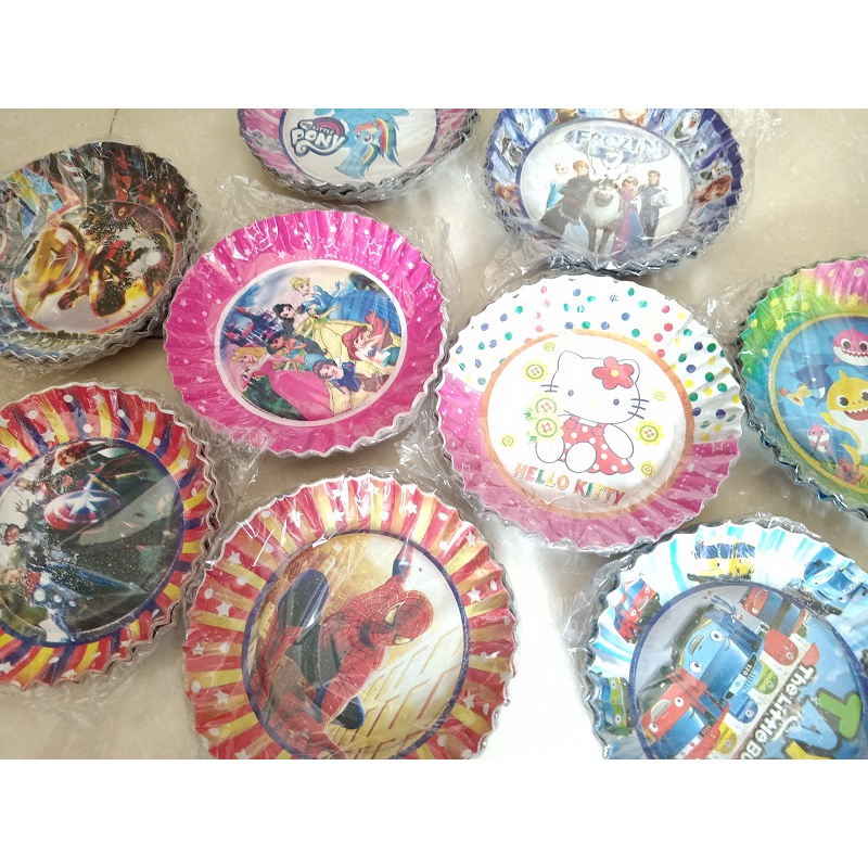 Piring Kue Ulang Tahun 10 Pcs Motif Cowok Cewek / Piring Kue Kecil / Piring Kertas Ulang Tahun / Pir