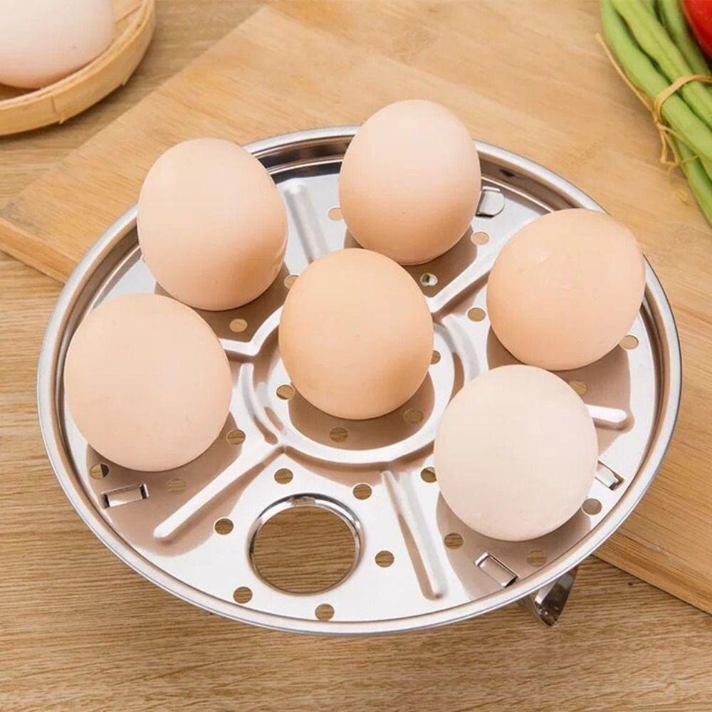 Nickolas1 Rak Kukusan Telur Double Layer Multifungsi Stainless Steel Dapur Stackable Tahan Panas Steamer