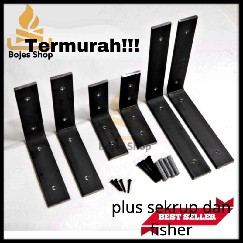 Jual Bracket Besi Siku L Rak Tempel Dinding Besi Penyangga Rak