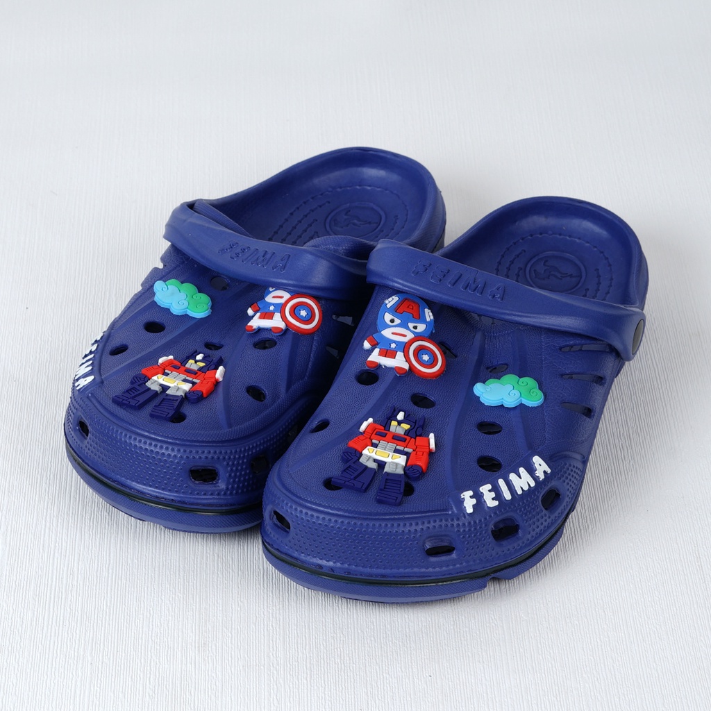 Sandal Anak Anak Baim Faima Motif Robot - Sandal Premium Impor