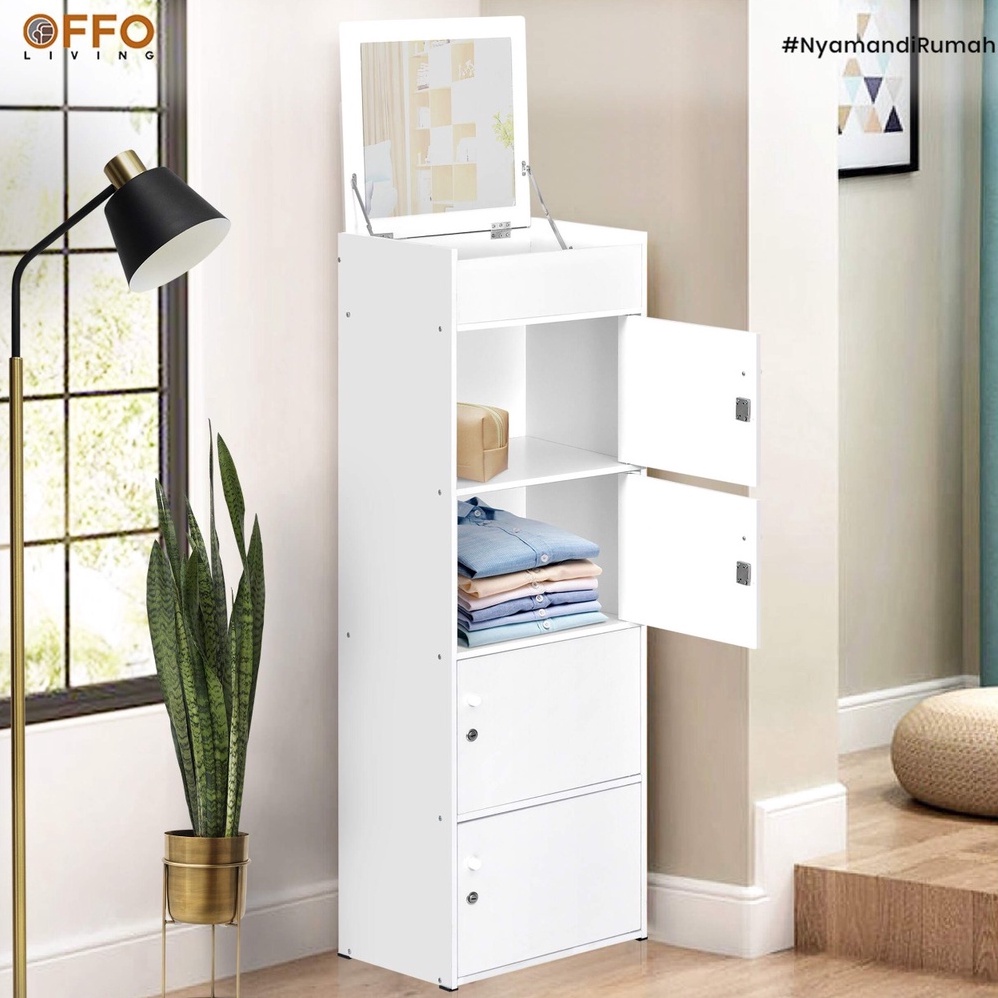 Offo Living - Rak Serbaguna 4 Susun dengan Kaca